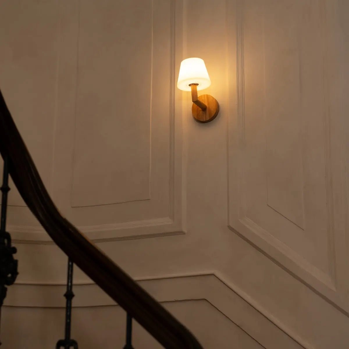 Ted Light Brown Wooden Rechargeable Wall Lamp | Cordless & Dimmable Lighting