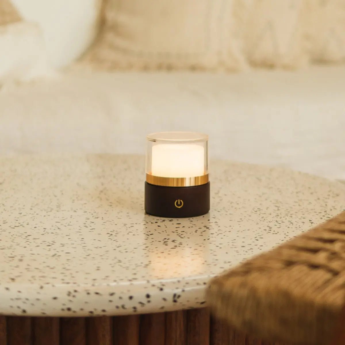 Leo Dark Brown Compact Cordless Rechargeable Lamp – Wood, Dimmable Light