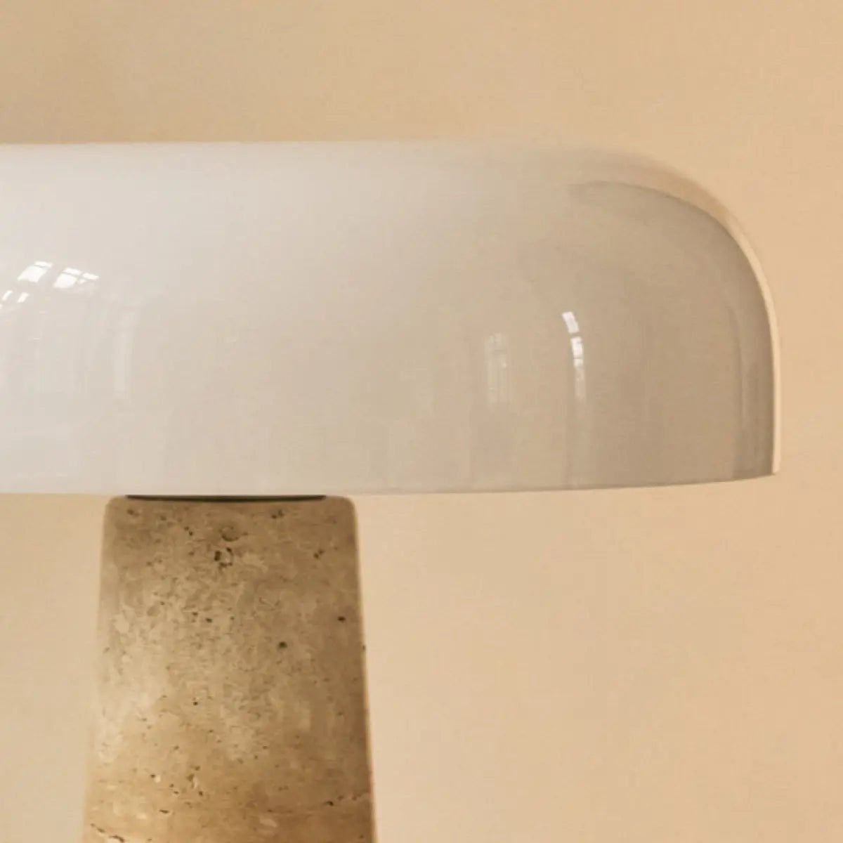 Emily Travertine Lamp – Elegant Handmade Design with Glass Shade