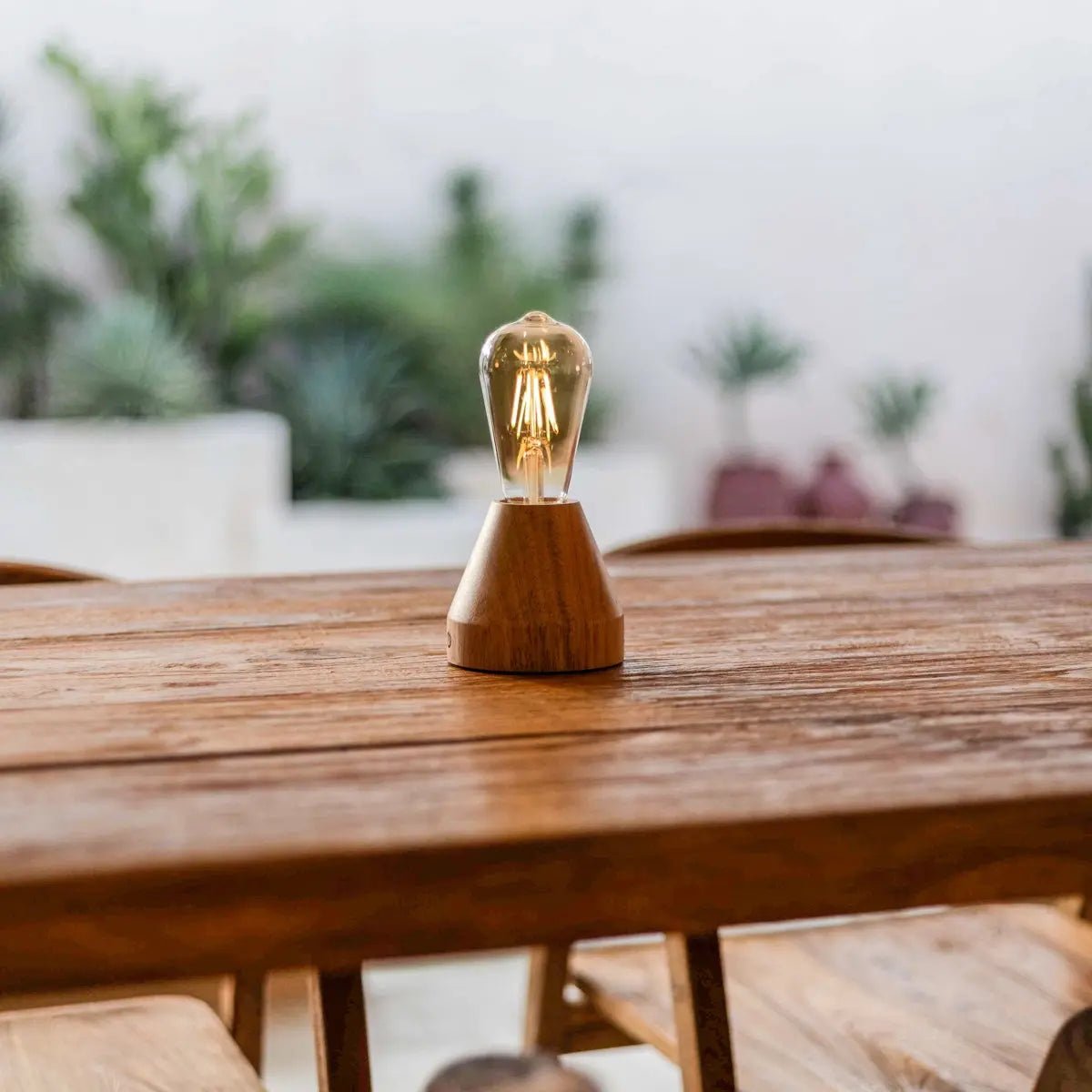 Zavi Light Brown Rechargeable LED Table Lamp – Cordless, Dimmable, 80-Hour Battery