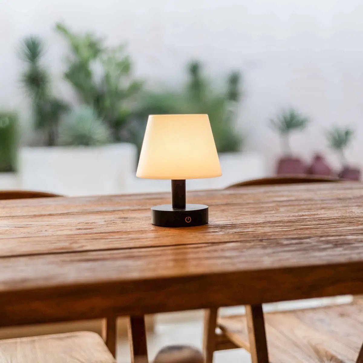 Teddy Black Wooden Rechargeable Table Lamp | Dimmable & Cordless with 3 Light Modes