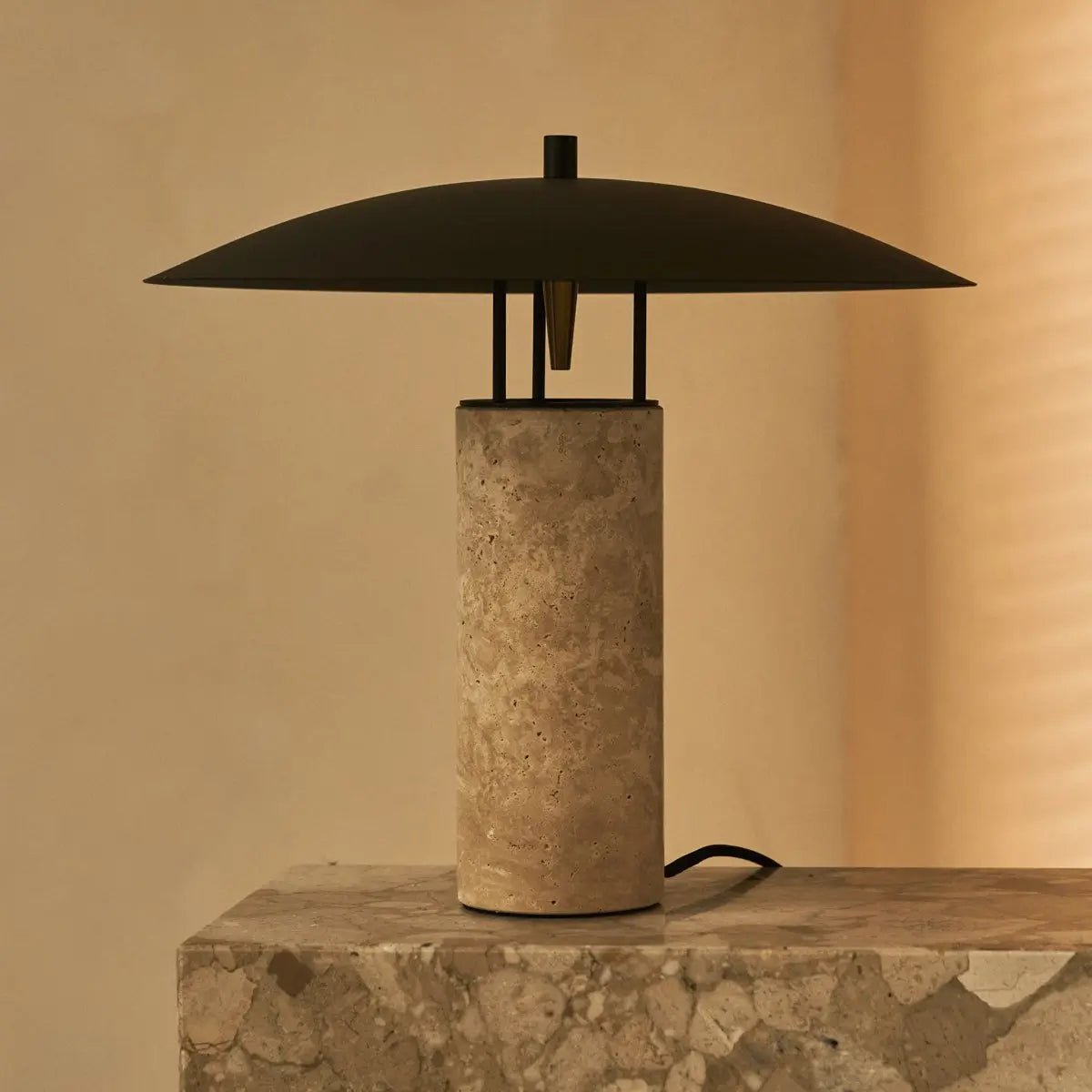Nicolaas Travertine Lamp – Elegant Handmade Design with Metal & Travertine