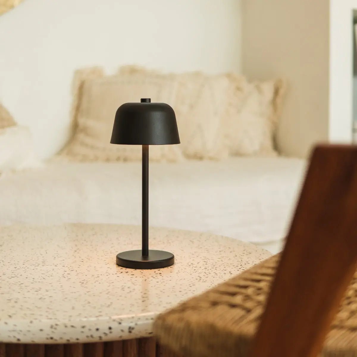 Anton Black Rechargeable Table Lamp | Stylish & Cordless Lighting