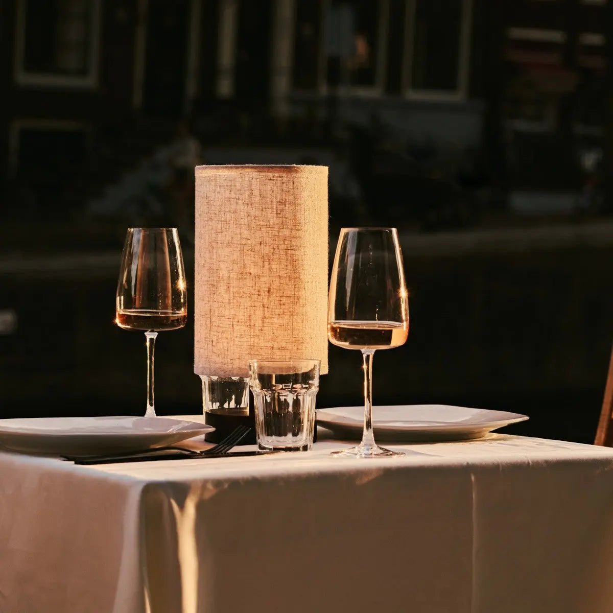 Ben Dark Brown Wooden Table Lamp – Rechargeable, Dimmable, USB-C Powered