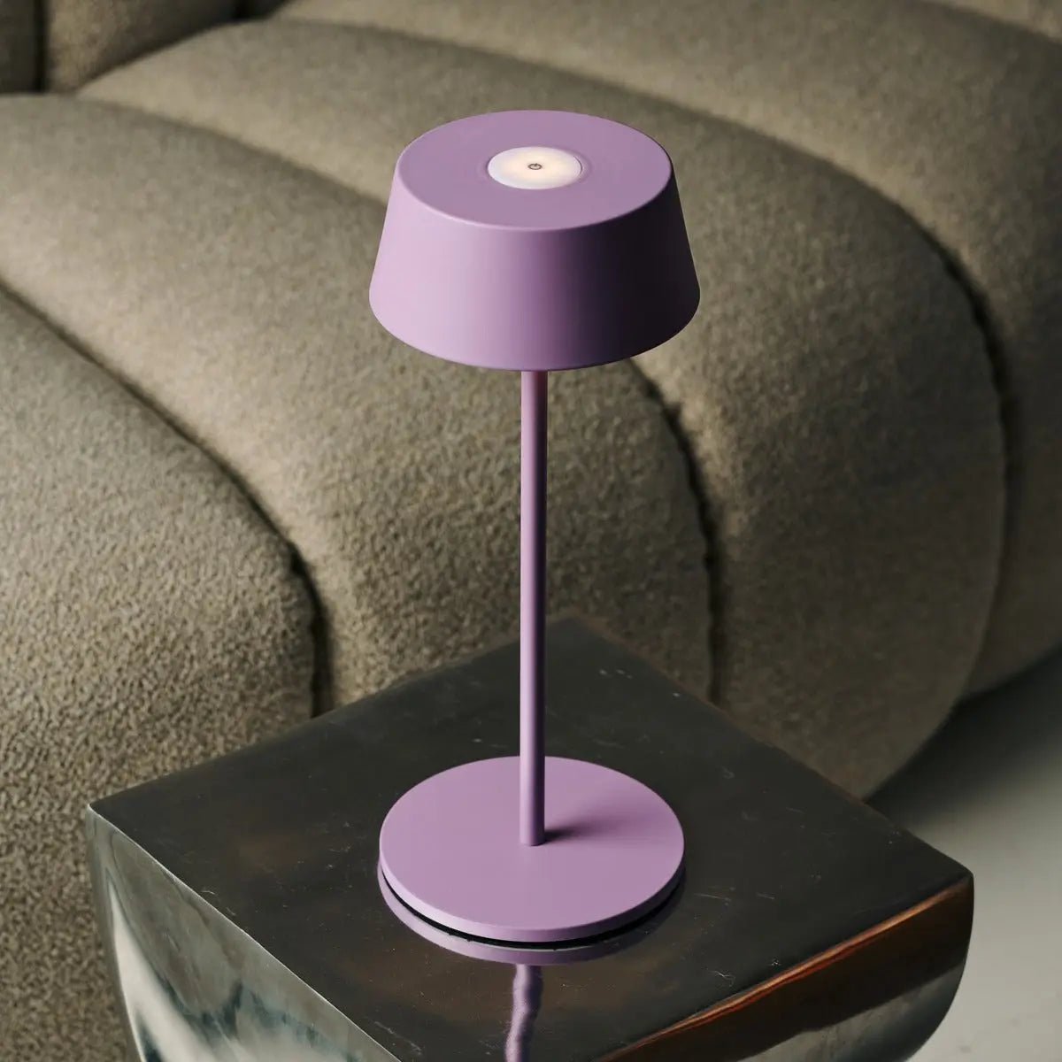 Hugo Violet Lila Rechargeable Table Lamp - Stylish, Dimmable Lamp & Cordless