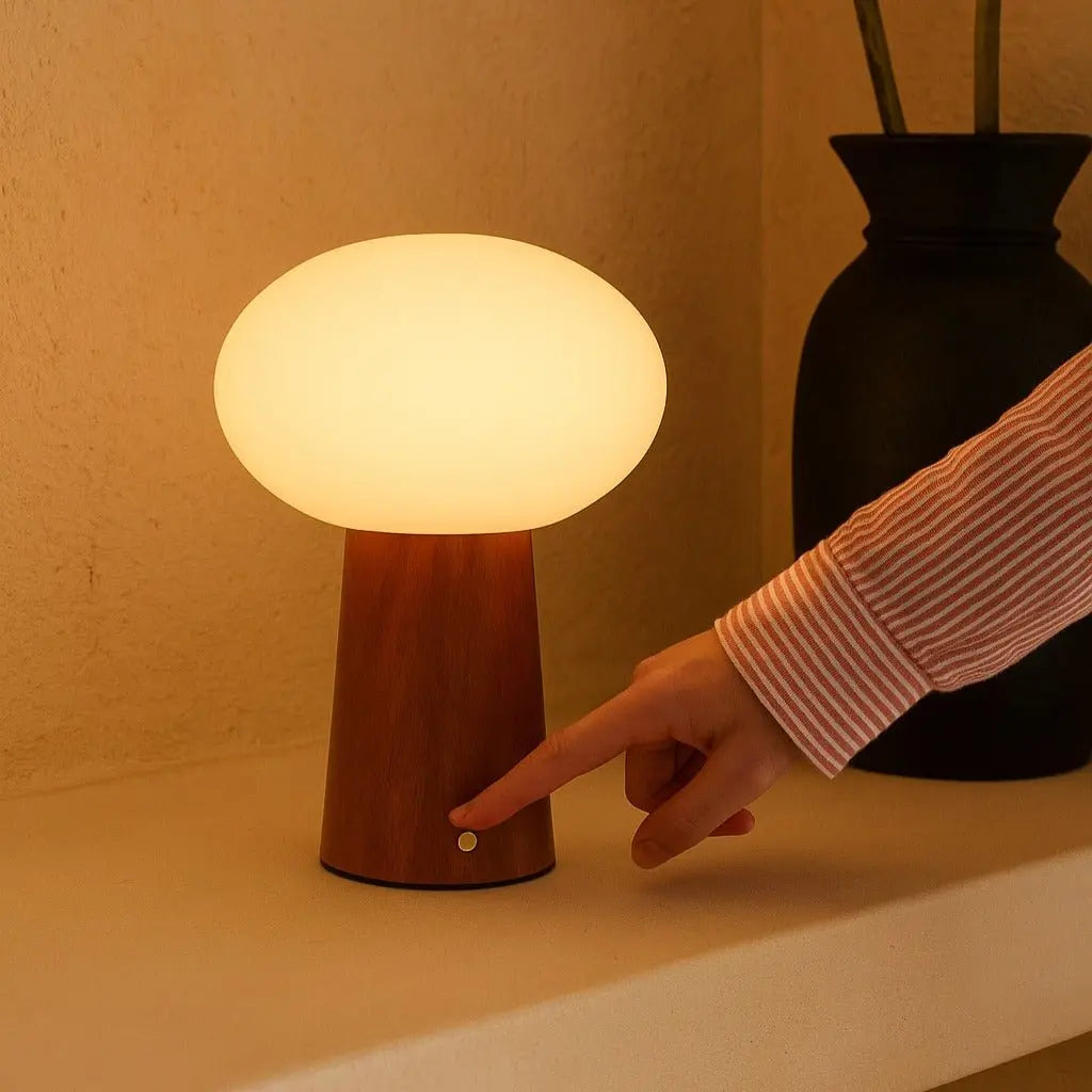 Max Chestnut Wooden Cordless and Rechargeable Lamp – Eco-Friendly Design