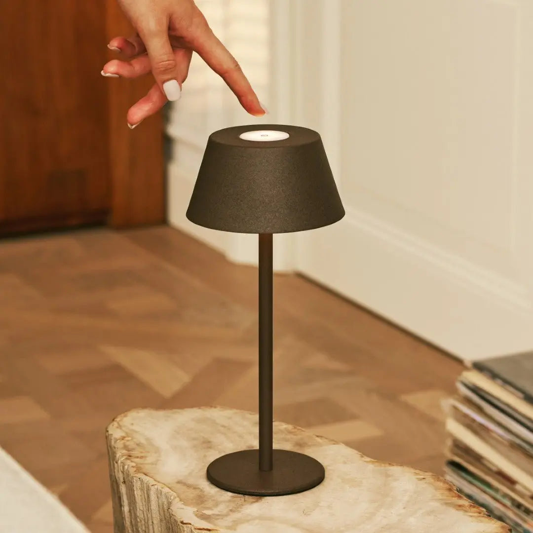 Milou Mocha Brown - Table lamp without cable l Modern, Design & 3 Light modes