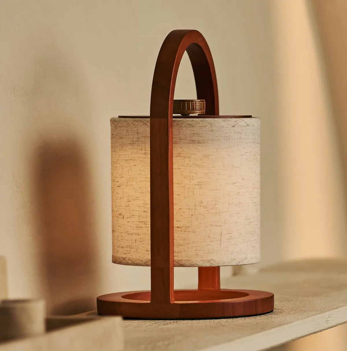 River Chestnut Wooden Rechargeable Lamp – Dimmable & Cordless Light