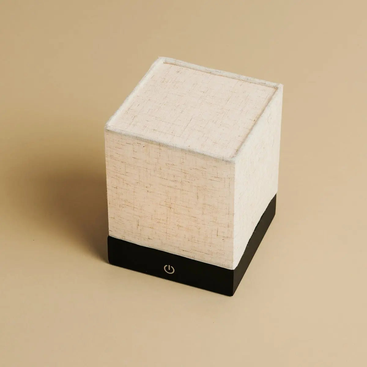 Zano Black Wireless Lamp with Wood and Linen - Mood Lighting, LED Table Lamp with Battery