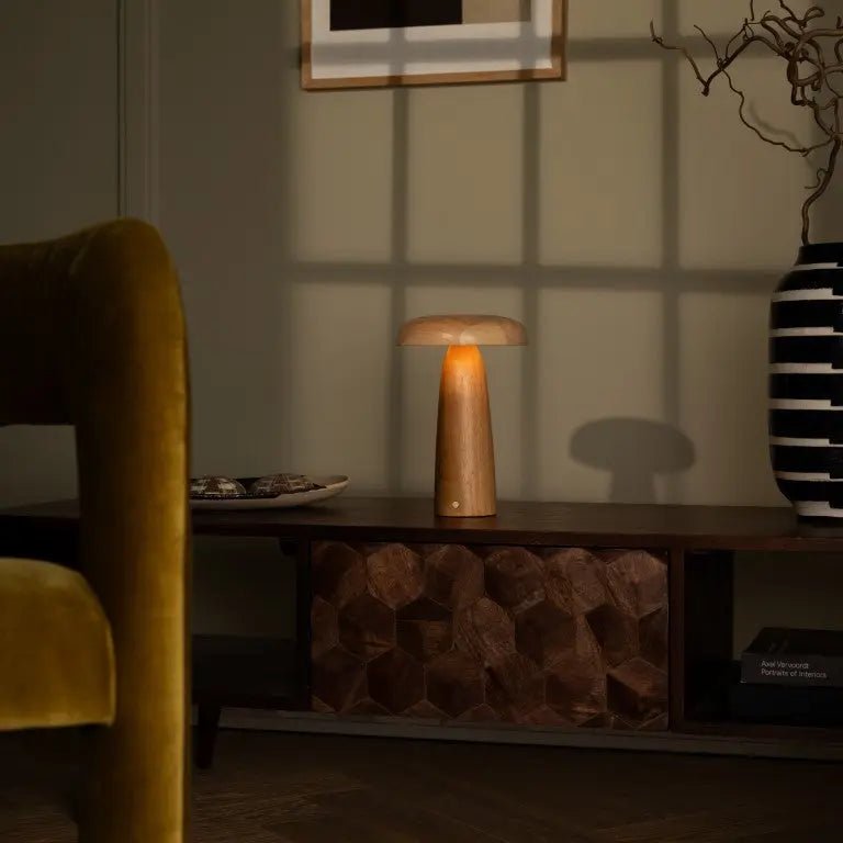 Lennart Wooden Table Lamp – Rechargeable, Dimmable & Cordless Lighting