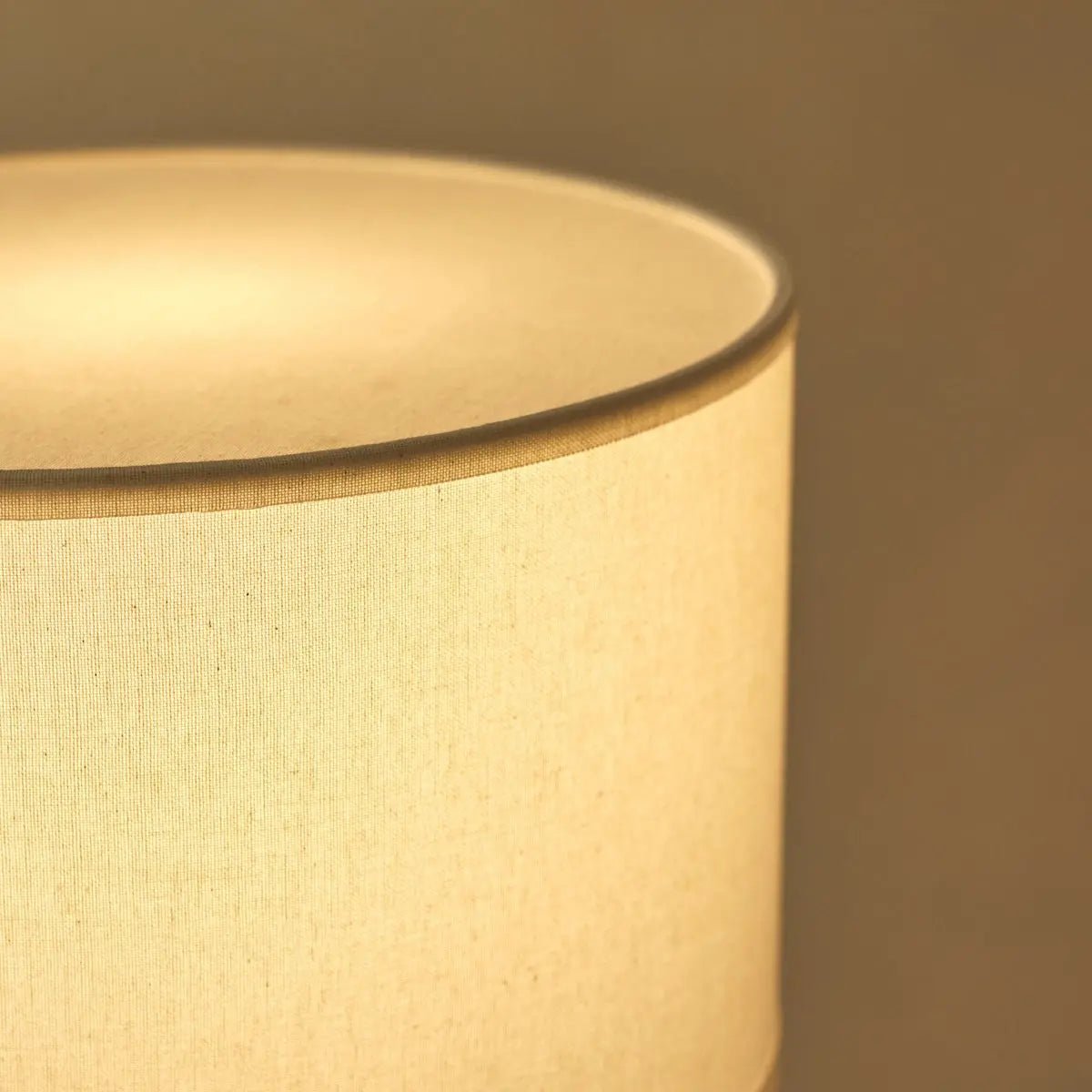 Isla Travertine Lamp with Cotton Shade – Elegant and Timeless