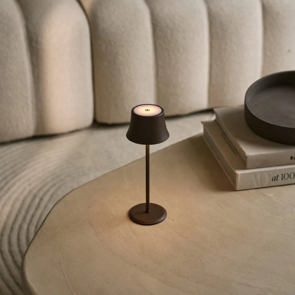 Willy Mini Mocha Brown Rechargeable Table Lamp – Stylish, Dimmable, 60-Hour Battery Life